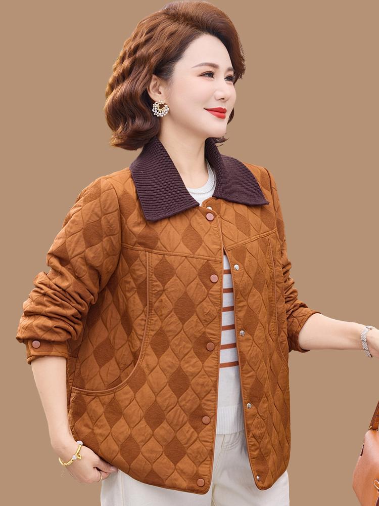 Mom's Stylish Casual Lapel Short Cardigan Jacket for Mid-Aged Women - Spring/Autumn 2026 Collection