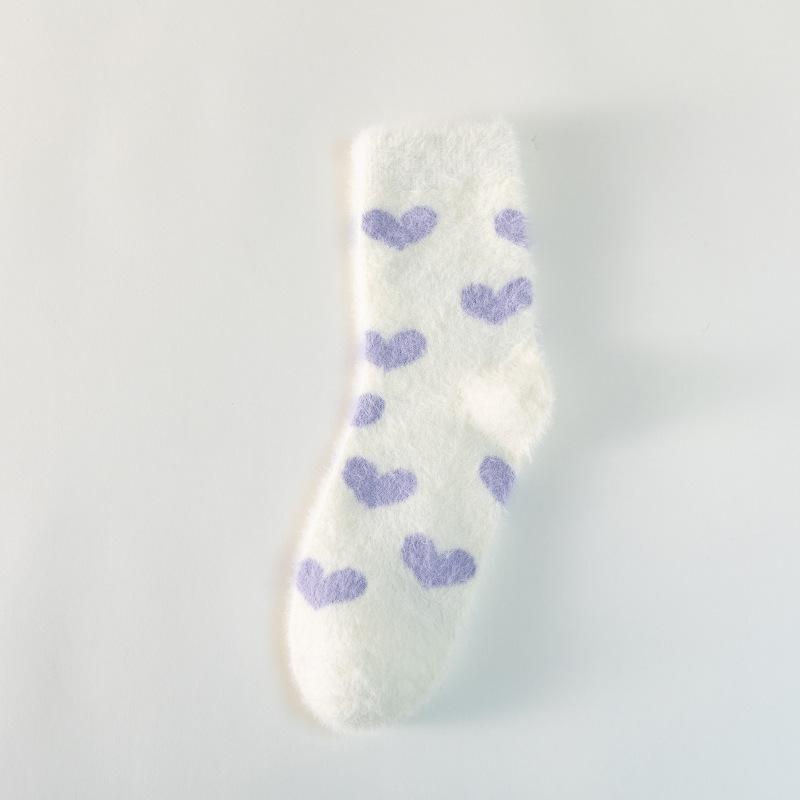 Autumn And Winter New Socks Women Thickened Warm Imitation Mink Velvet Sweet Fruit Ladies Home Floor Socks Sleep Socks