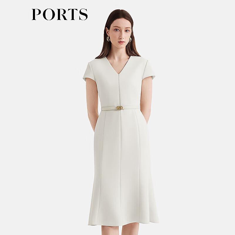 

PORTS 2025 S/S V-Neck Ruched Waist Midi Dress S
