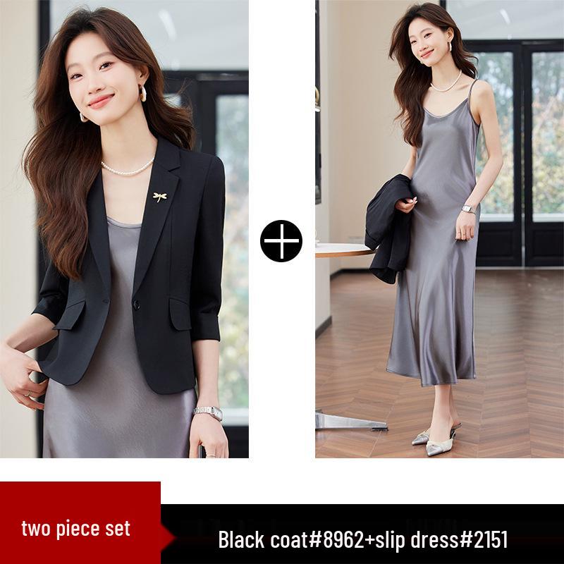 Women's Spring 2025 High-End Korean Style Blazer & Pants Set - Casual & Professional