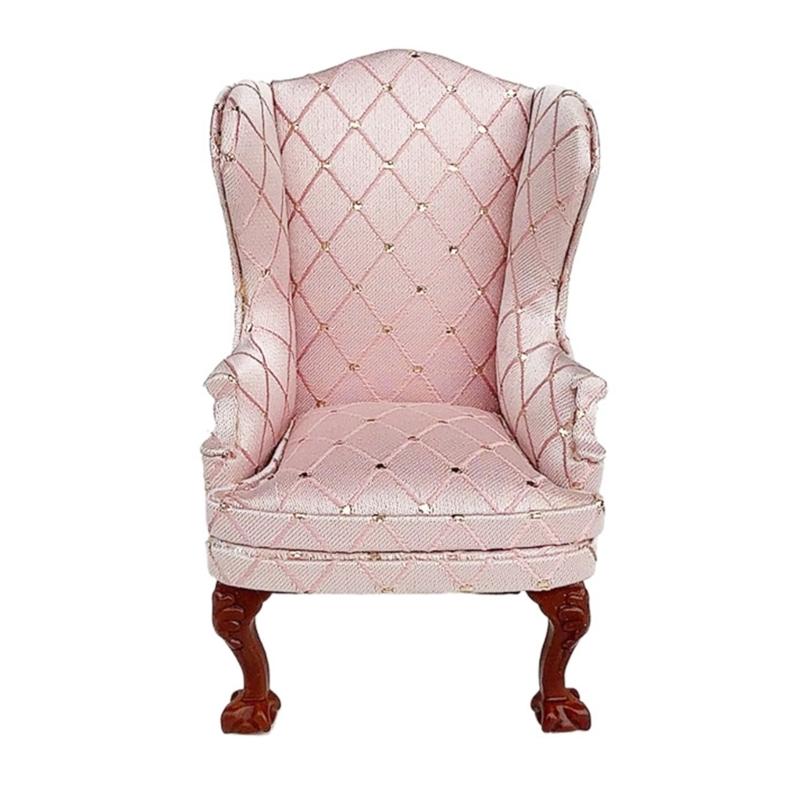 

Wooden Mini Sofa Chair 1/12 Scale Dollhouses Furniture With Loveseat For Realistic Room Displays розовый