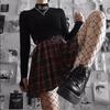 Women's Dark Style High-Neck Figure-Hugging Long-Sleeve Crop Top