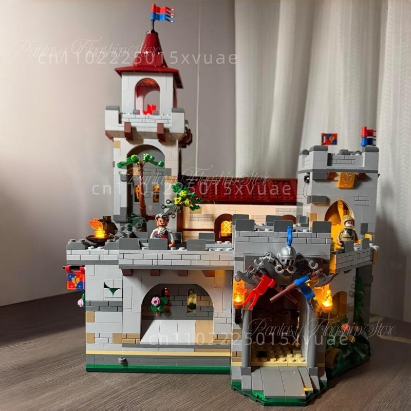 New Medieval Castle Building Blocks Guardian Barracks Lamp Assembling Model Street Scene Collectible Decoration Children's Gifts