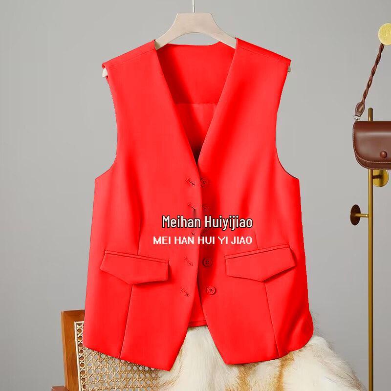 Korean Style Trendy Women's Sleeveless Vest Suit Jacket