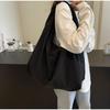 Chic Nylon Tote Bag Multi-zippered Pocket Shoulder Bag Large Simple Solid Color Underarm Bag For Student Work, Everyday Use
