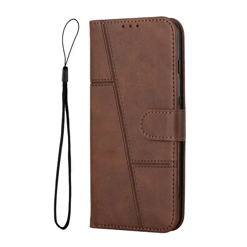 

Leather Flip C51 Case on For OPPO Realme C51 C53 C55 C30 C35 C31 C21Y C25Y V20 V30 V13 Magnetic Cases Stand Wallet Phone Cover for Realme Note 50 коричневый
