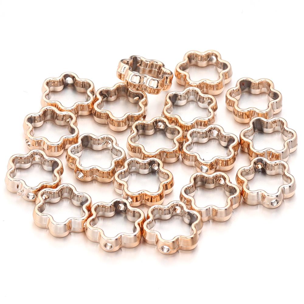 100pcs Flower Hollow CCB Beads Plastic Loose Spacer Beads For Jewelry Making DIY Handmade Bracelet Necklace Earrings Accessories