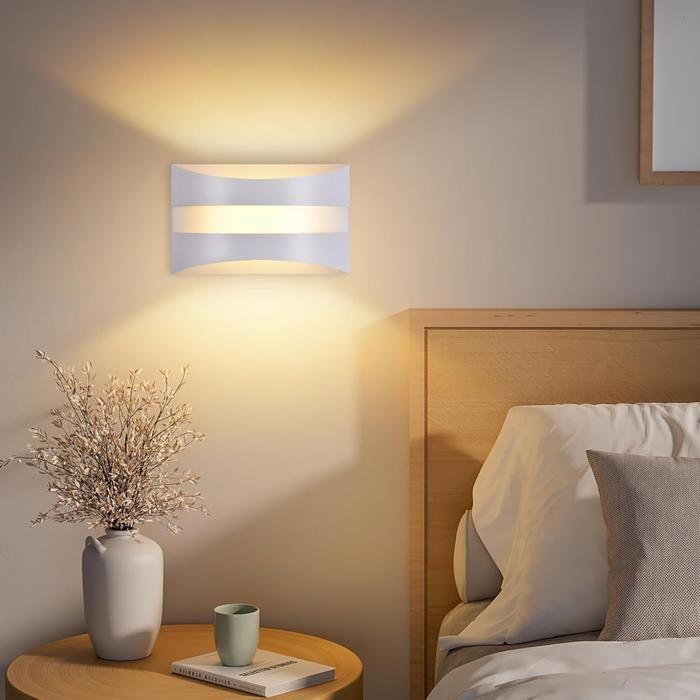 Applique murale LED d'intérieur - NETTLIFE - Design moderne - 3000K blanc chaud - 5 W - Blanc