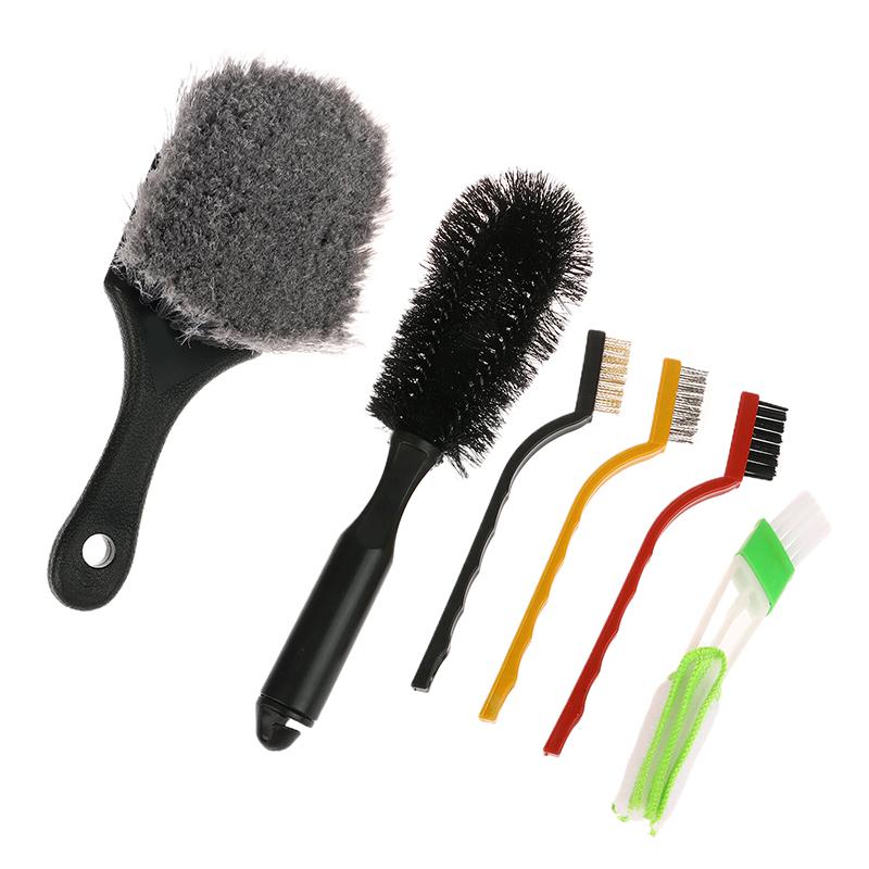 1 Set Car Cleaning Brushes Washing Glove Towel Sponge For Car Leather Air Vents Rim Cleaning Tools Detailing Brush Kit