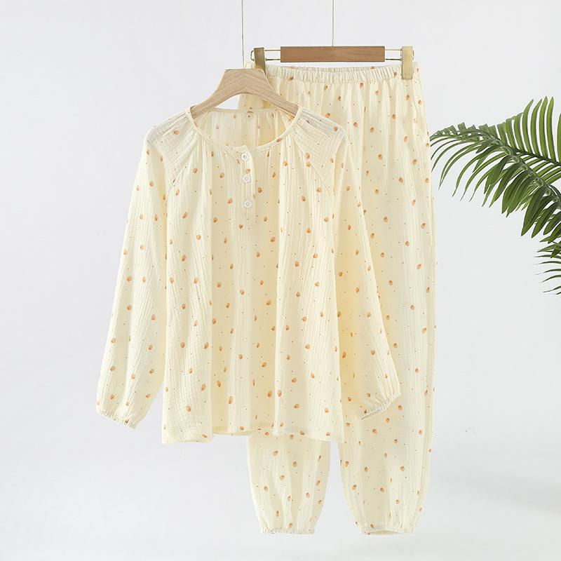 Pajamas Women's Pure Cotton Spring Long-sleeved Trousers Autumn Round Neck Pullover Korean Version Women's New Loungewear