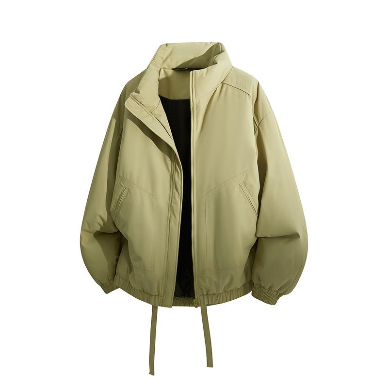 Men s Trendy Thickened Down Jacket: American Outdoor Style, Patchwork Design, Stand Collar Winter Coat XL