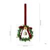 Flocked Bow Bells Wreath with Red Berries for Christmas Tree Decoration, Holiday Floral Garland for Door Hanging