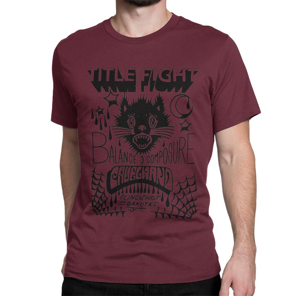 Novelty TITLE FIGHT BAND TShirts for Men Women Cotton T Shirts Title Fight Rock Music Tee Shirt Graphic Printed Clothes