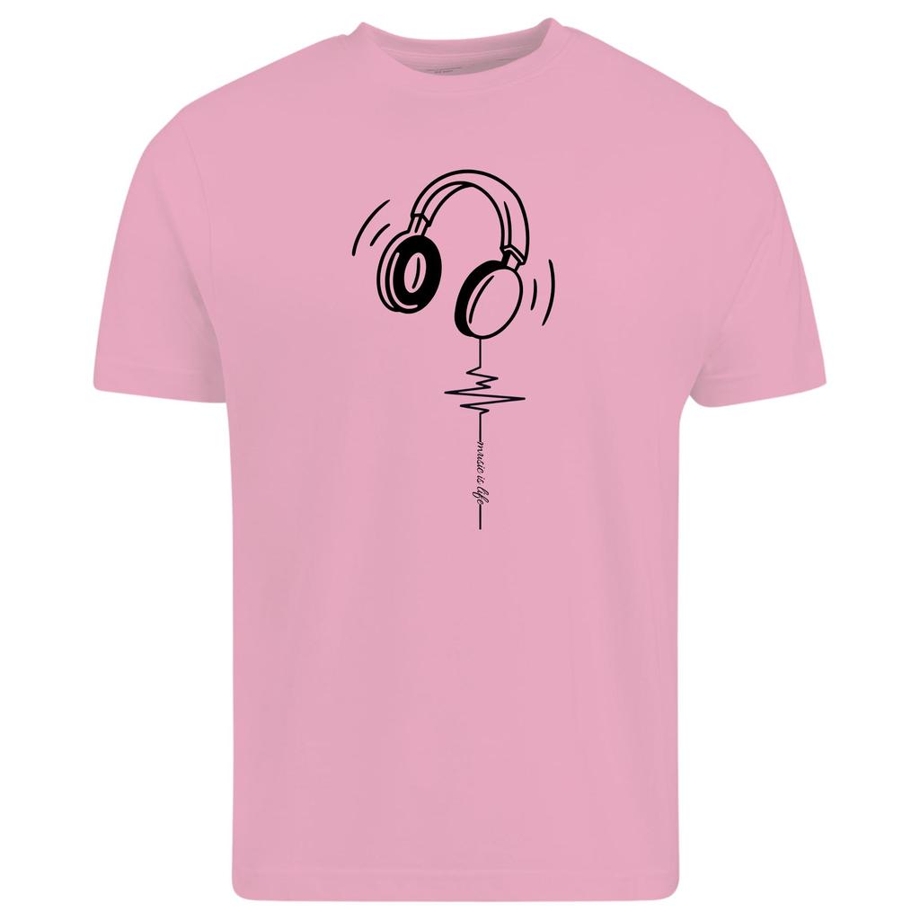 Music Is Life TShirt Headphone Cool Music Mens Tracksuit Summer Crew Neck Pullover Cotton Casual Sportswear ShortSleeve Tops