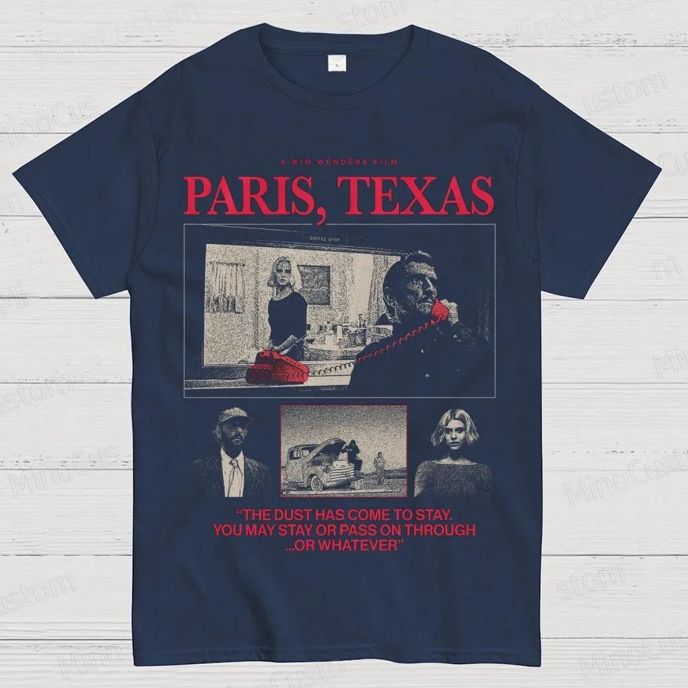 Klasyczny horror z lat 90. Paris Texas Graficzny Nadruk Koszulka Vintage Spierana Bawełna Męska Damska Letnia Streetwear Oversize Nowe Koszulki