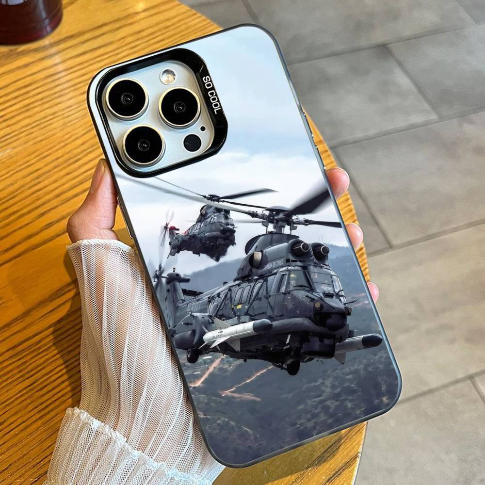 Apache AH-64 Helicopter Gunships Phone Case For iPhone 16 17 15 14 12 13 Pro Max Black Color Shockproof Cover
