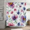 Watercolor Flower Shower Curtain 3D Printed Bath Decor for Bathroom Accessories Set Home Decoration