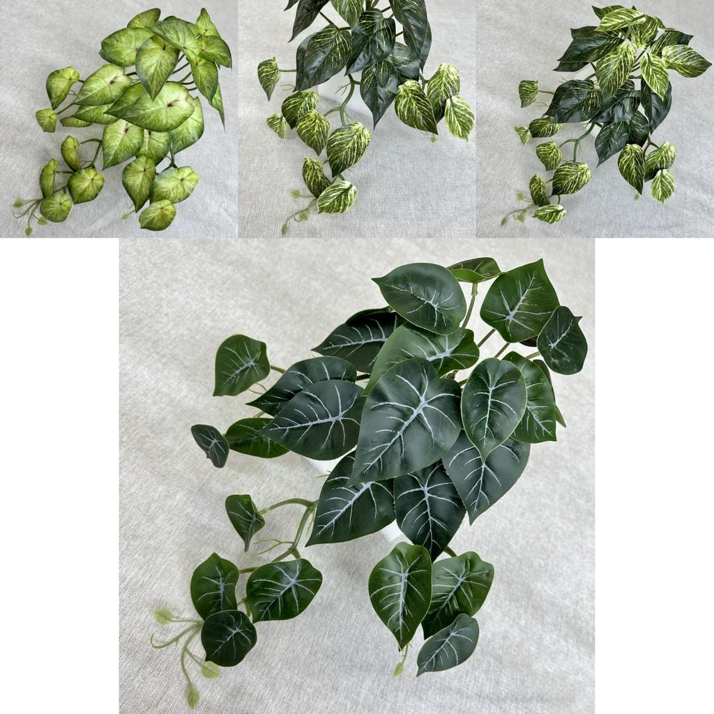 Artificial Silk Caladium Leaf Wall Hanging Vine Plant For Home Decor Wedding Props