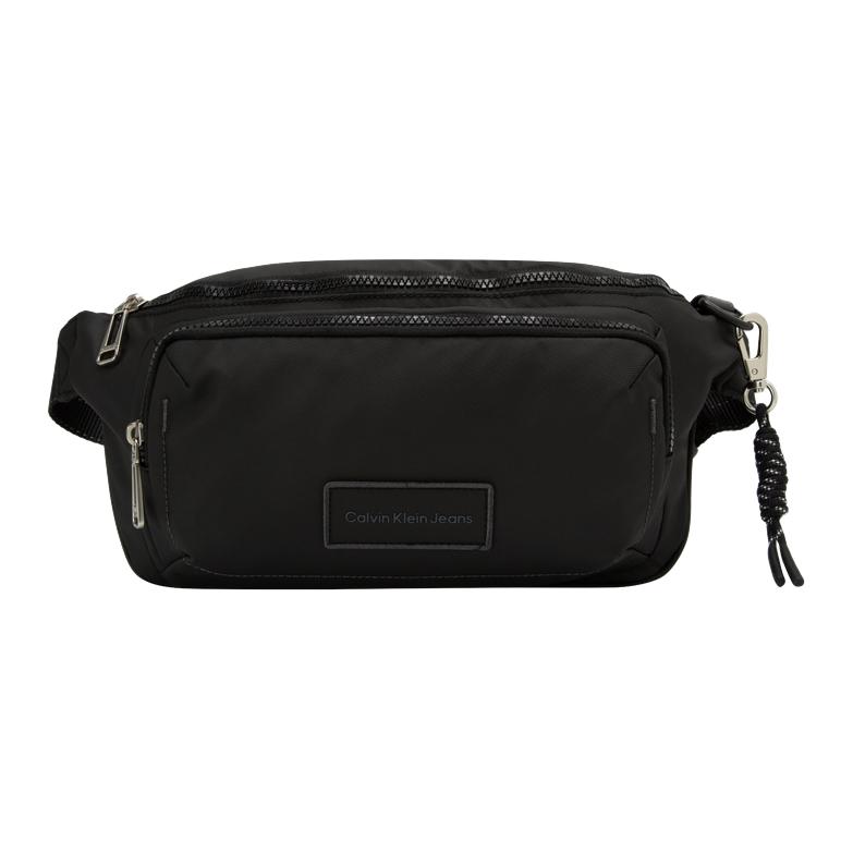 

Calvin Klein Logo Zipper Closure Fabric Crossbody Waist Bag Medium Men bags Space-Black HH3774-001 Black