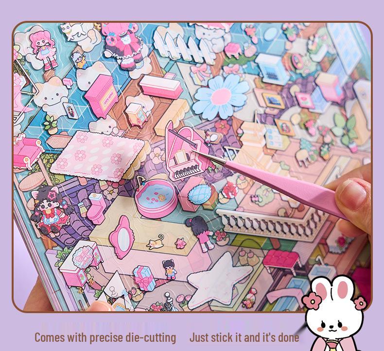 Serene Town 3D Mini Landscaping Sticker Book for Kids