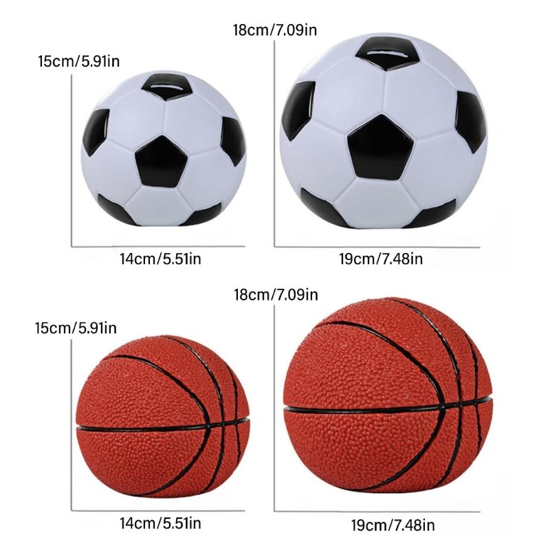 Creative Basketball/Soccer Coin Saving Jar Sports Themed Piggy Banks Fashionable Money Organizer Desktops Decorations