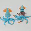 1/2Pcs 3D Printed Squid Figurine Movable Joints Simulated Octopus Stress Relief Articulated Sea Animal Fidget Toy Desktop Decoration Ornament