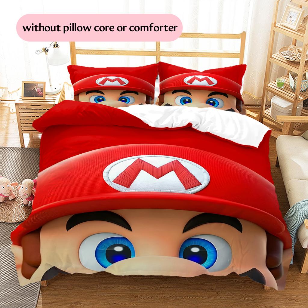 Mario Classic Pose Duvet Cover & Pillowcases, Mario Fan Retro Bedding, Great Gift.chl