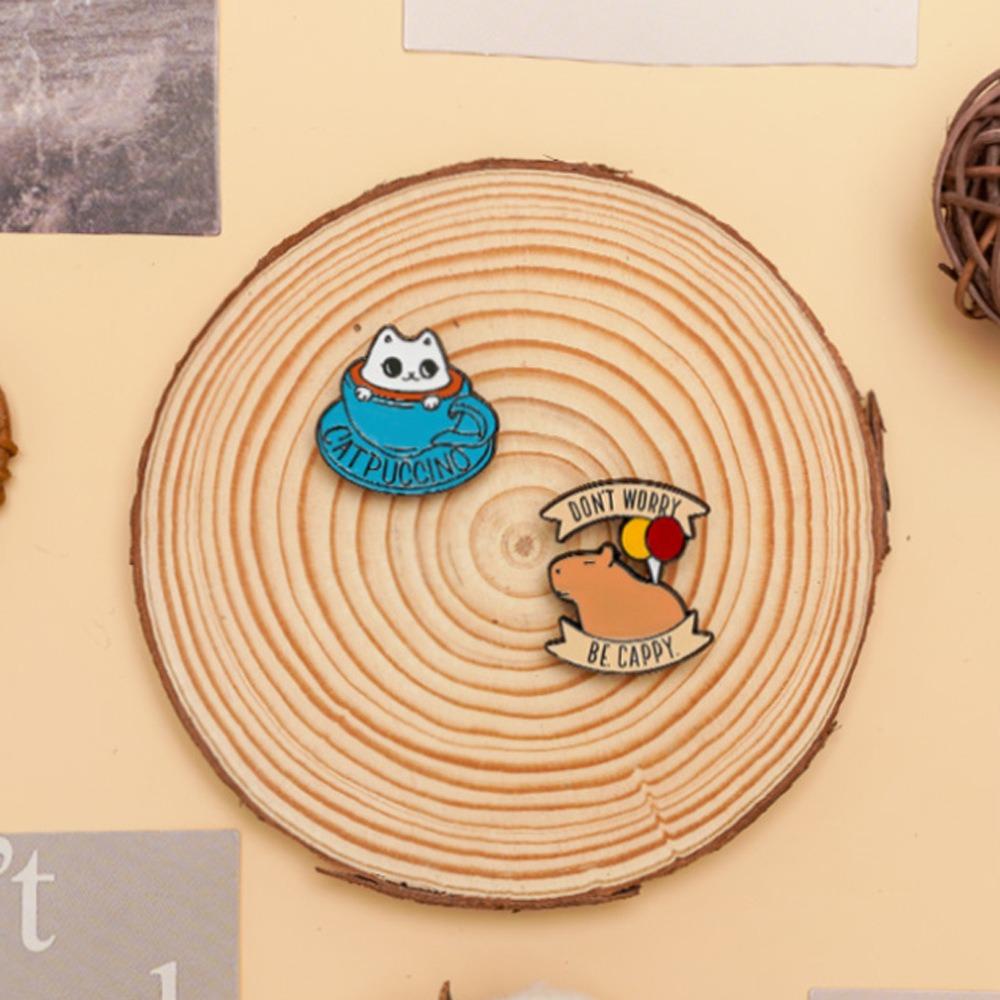 

Capybara Cat Brooches Cartoon Lapel Badges Cute Kawaii Animal Jewelry Kids Friends