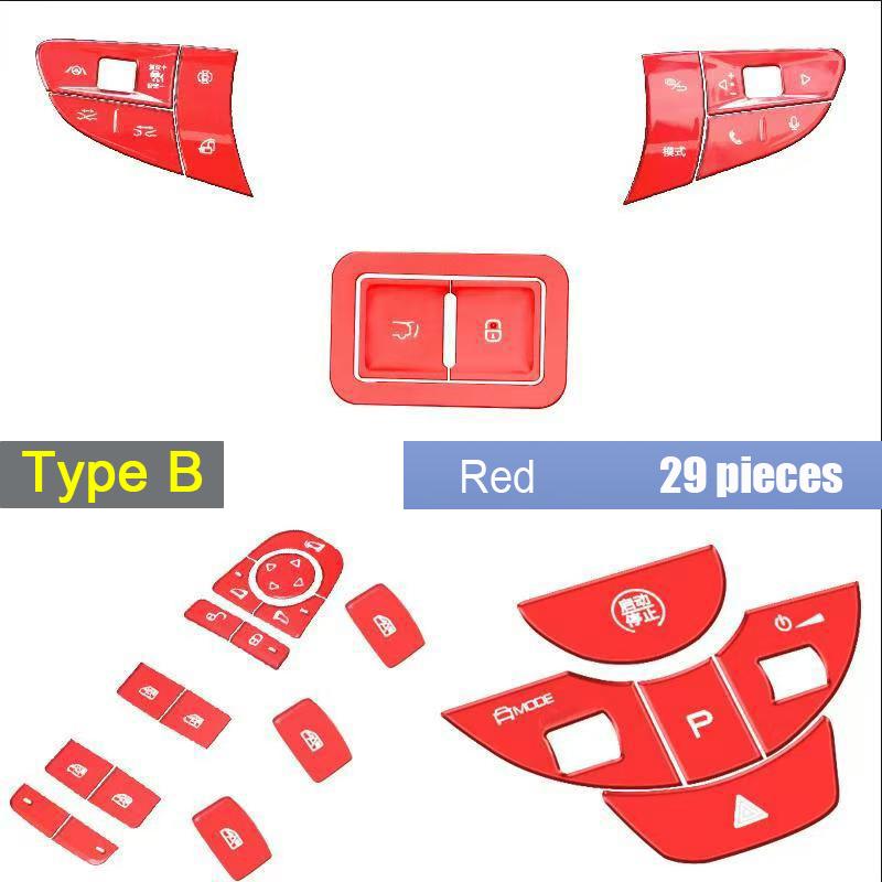 For BYD Seal  2024 Aluminum alloy button switch sticker gear shift panel Steering wheel Window lift Electric tailgate switch