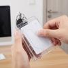 Transparent Dual Card Holder with Retractable Badge Reel and Clip Clear PS Plastic ID Card Case for Work Office Events
