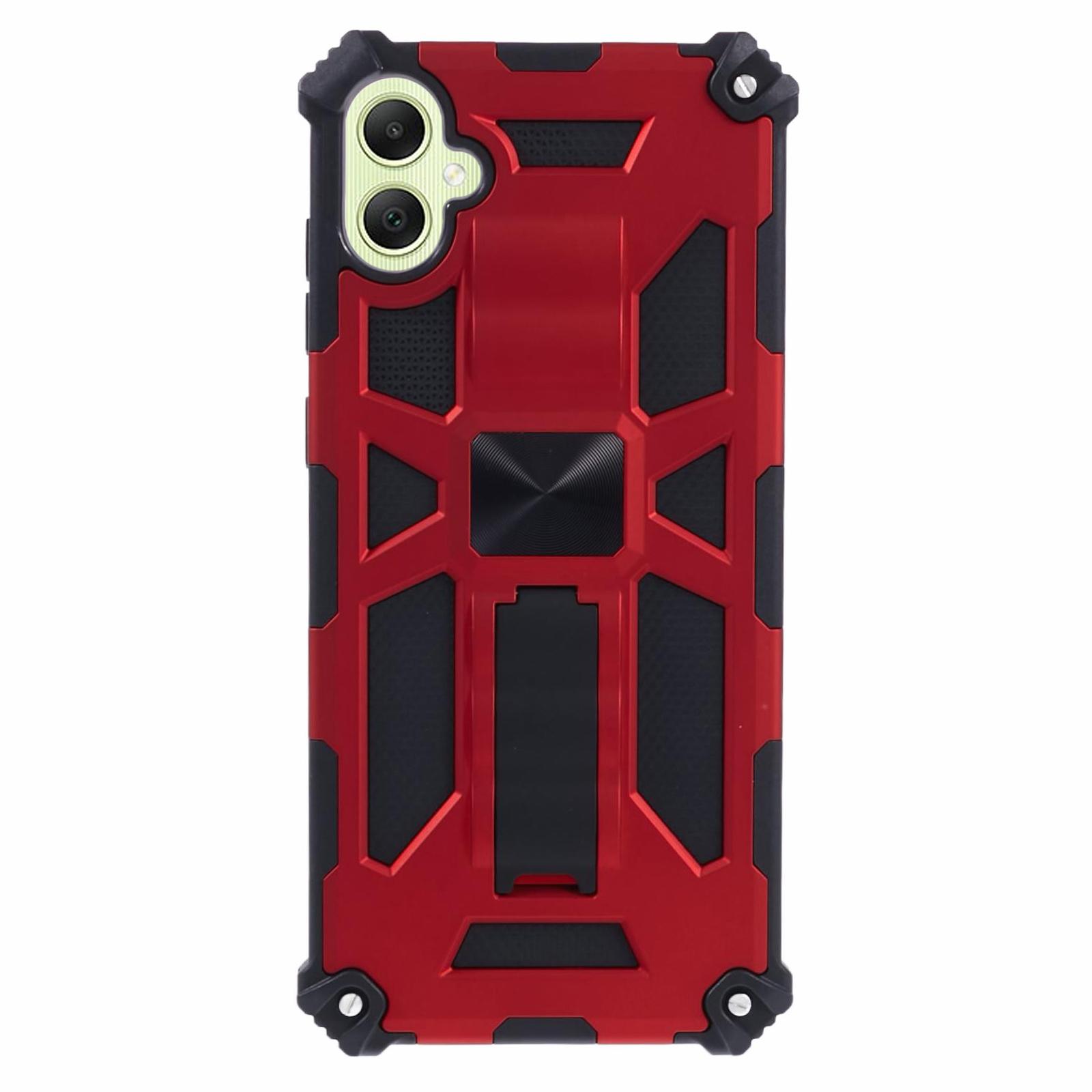 

For Samsung Galaxy A05 4G Phone Case Soft TPU Hard PC Tough Armor Shockproof Cover Kickstand Red