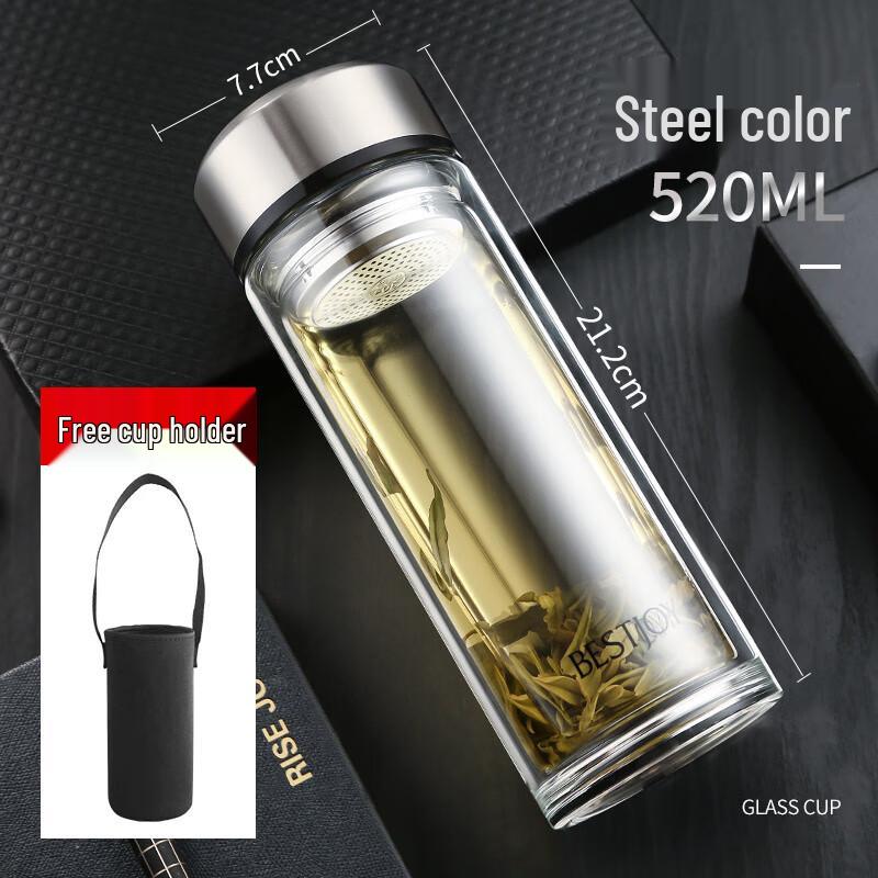 FUGUANG Shixi Double-Layer Borosilicate Glass Tea Infuser Bottle