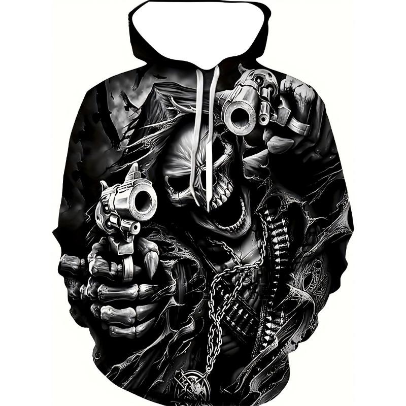 Horký prodej Evropská a americká pánská podzimní mikina s kapucí s potiskem lebky, měkká a pohodlná, venkovní street style top