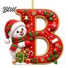 Weihnachtsdekoration für den Innenbereich Niedlicher Schneemann Buchstabe Weihnachtsbaumschmuck 2D Flach Personalisiert A-Z Alphabet Weihnachten Feier Zubehör Acryl Hängender Anhänger