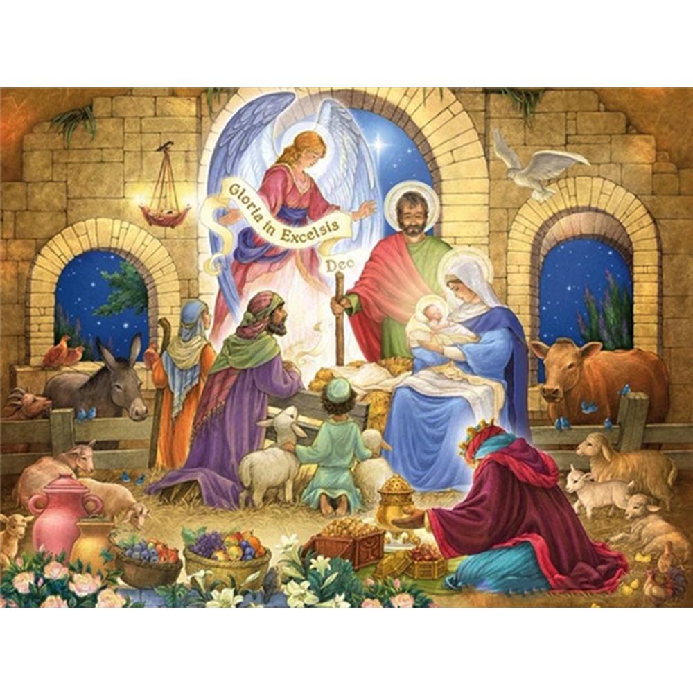 3D Full Square Diamond Painting Jesus Birth Craft Kit Handicraft Diamond Embroidery Religion Art Rhinestone Home Decor