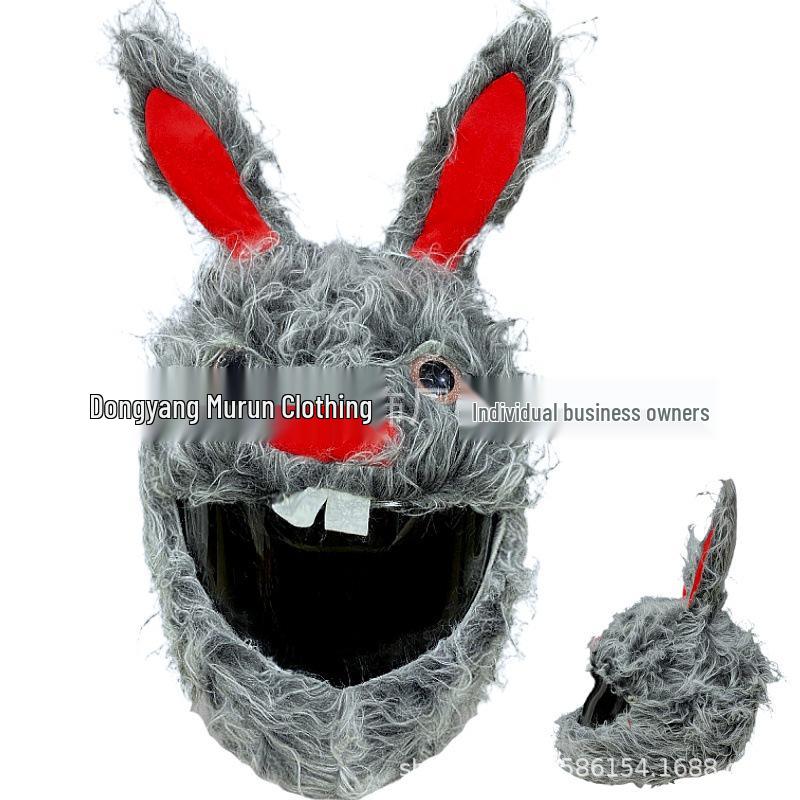 Motorcycle Plush Helmet Cover - Three-Eye Elk, Pumpkin, Rabbit Balaclava
