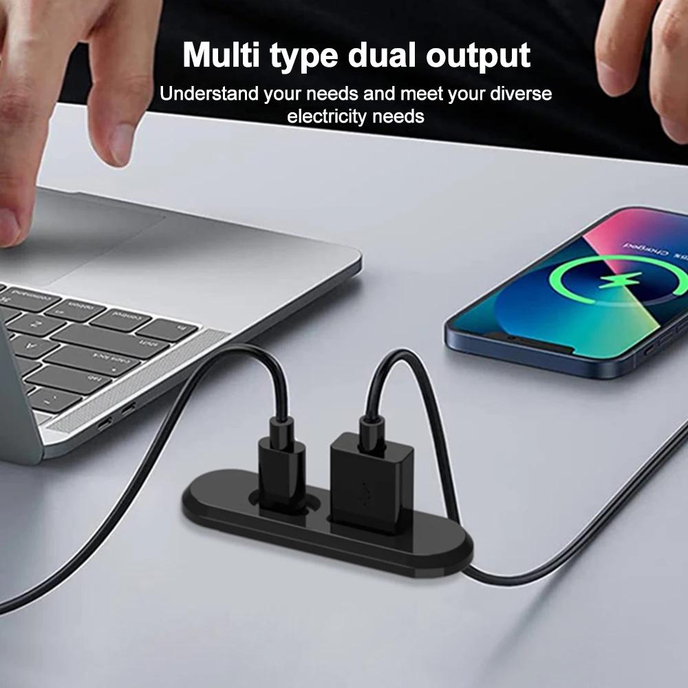 Table Hidden Power Sockets USB+Type-C Outlet Embedded Power Bedside Table Office Desktop with 1.2M Extension Cord Black Socket