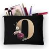 Girl Makeup Bag Golden Letter Pattern Classic Organizer Bag Pouches for Travel Bags Pouch Women's Cosmetic Bag