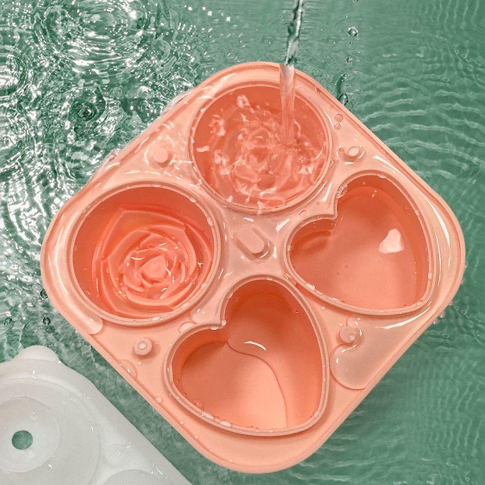 Reusable Ice Cube Molds Love Heart-shaped Ice Mould Tray Cocktail Rose Ice Mold  Home