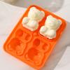4 Grid Silicone Ice Cream Maker Mold Create Cute Teddy Bear Shape Ice Block Mold With Lid Summer Household Kitchen Accessories