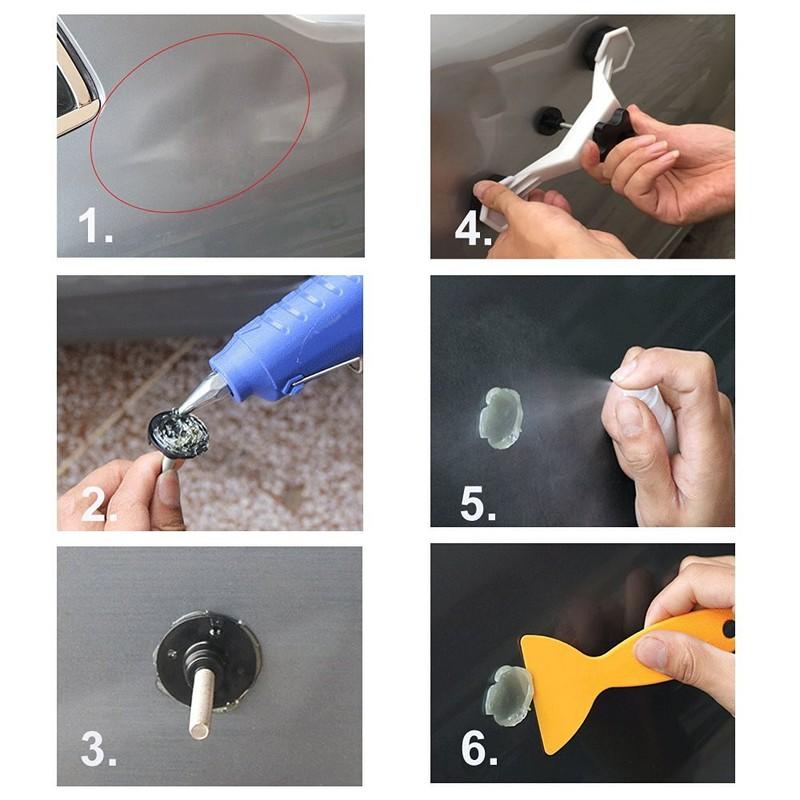Glue Puller Car Body Pops a Dent Paintless Dent Repair Tools Kits with 5pcs Glue