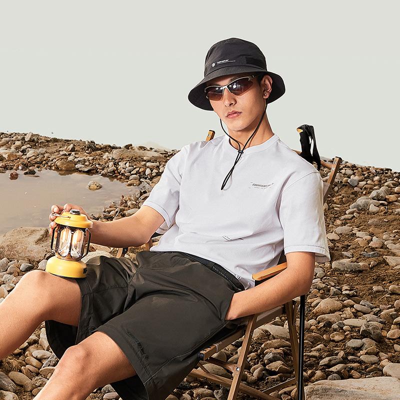 Li-Ning Cf Trace Alphabet Print Round Neck Loose Short Sleeve Drop Shoulder T-Shirt Unisex Tops Black ATSU617-2