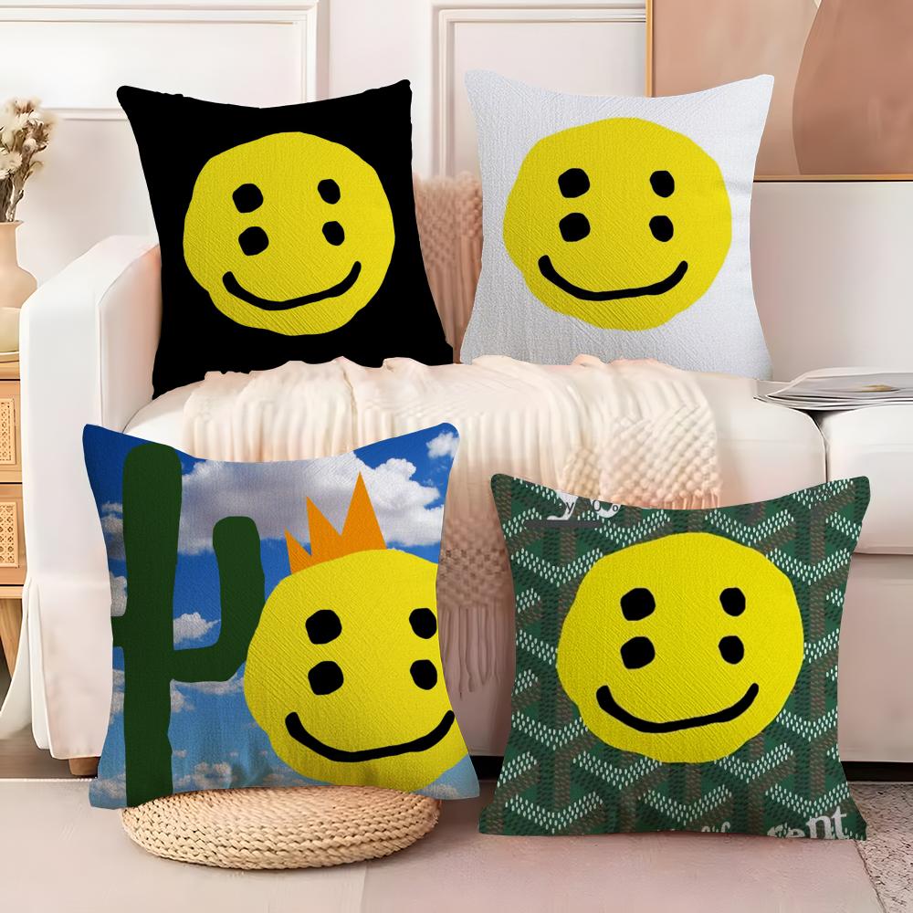 Luxury Smile CCpfm Cushion Cover Soft Plush Fabric DoubleSided Printed Sofa Cushion Cover for All Seasons Home Decor Gift