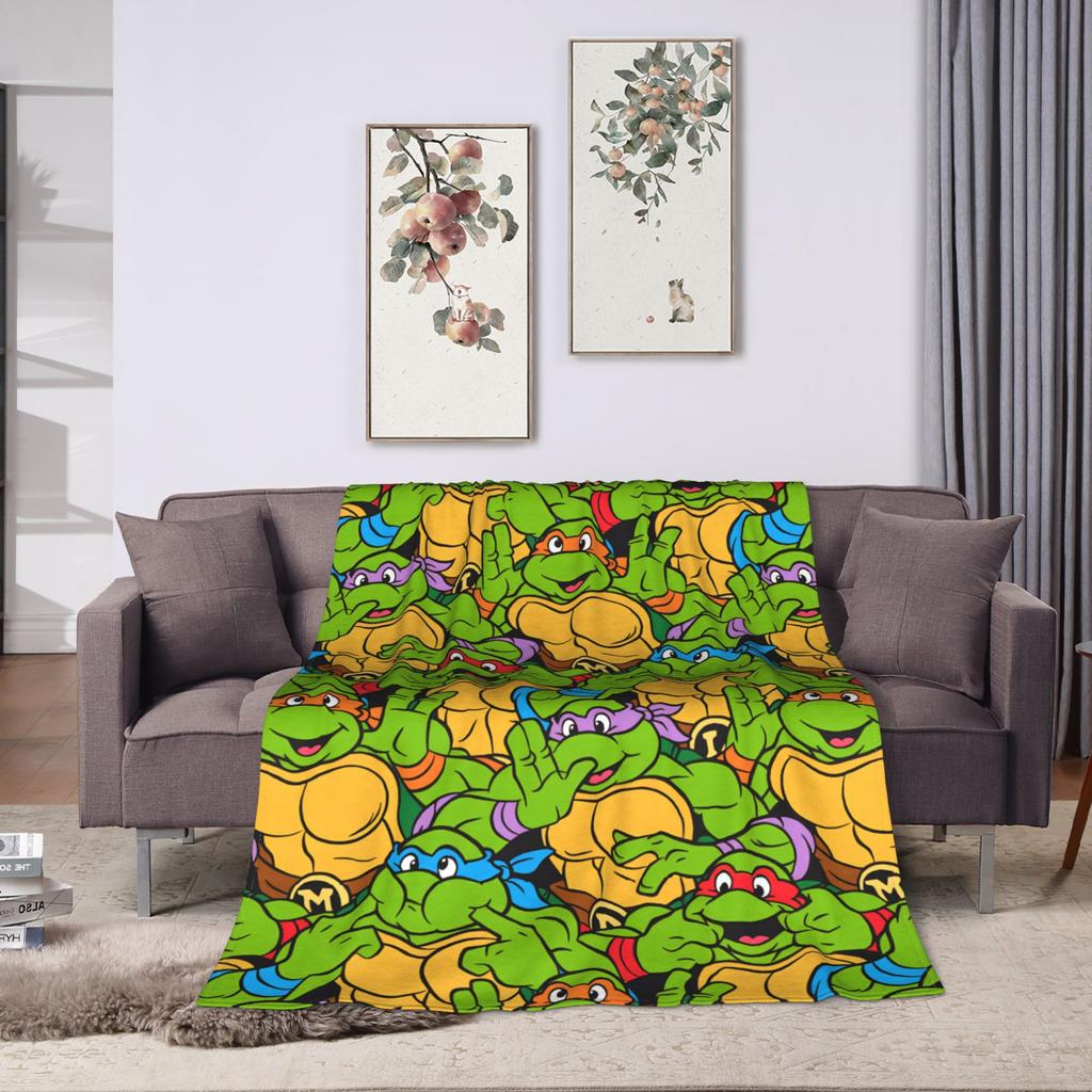 Comic Warm Soft Blankets T-Tmnts Character Decorative Plush Bedding Throws Funny Home Decor Flannel Bedspread Sofa Bed Cover