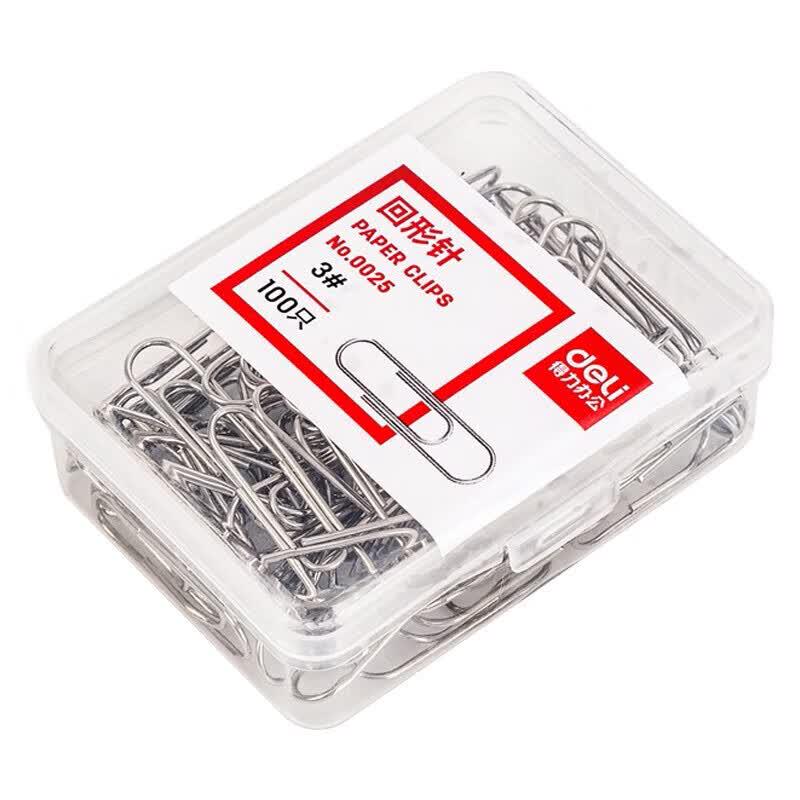 Deli Silver Metal Paperclips