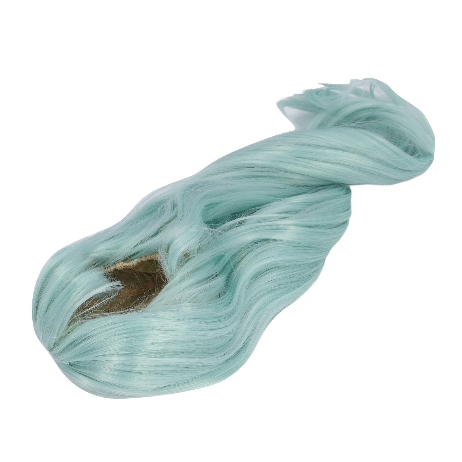 

Кукольный длинный парик из мягкого высокотемпературного шелка, искусственные волосы для окружности головы 35–39 см, хлопок светло-зеленый