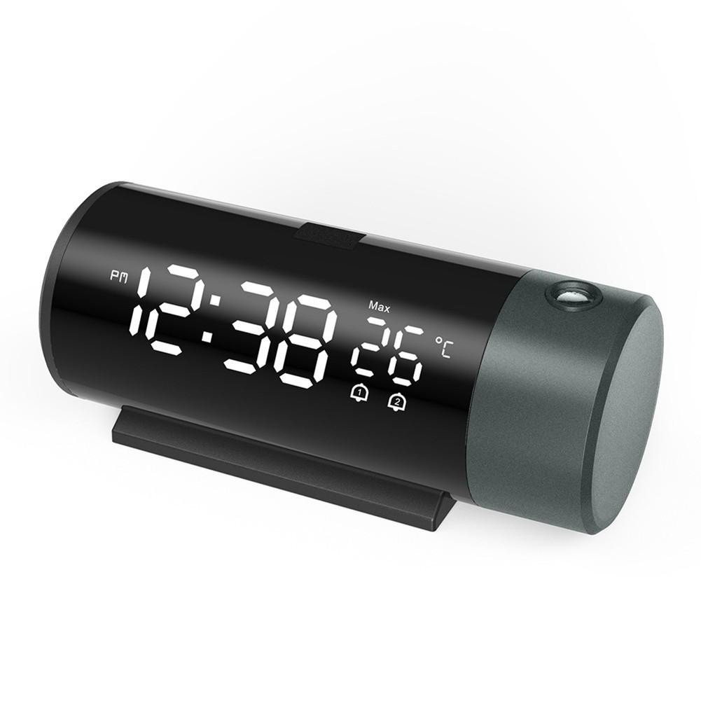 Projection Clock USB Rechargeable Electronic Clock Dual Alarm Clock