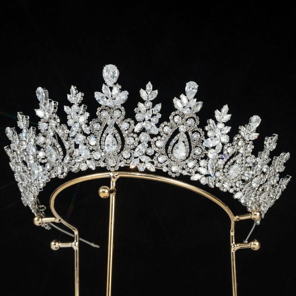 Hot Sale Yiwu Market Bridal Crown Zircon Diamond Hair Accessories Wreaths & Tiaras for Wedding Bride & Girl Direct from China