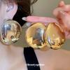 Silbernadel Metall Glänzend Oval Ohrstecker Europäisch und Amerikanisch Retro Temperament Ohrringe Leichter Luxus High-End Ohrringe Großhandel