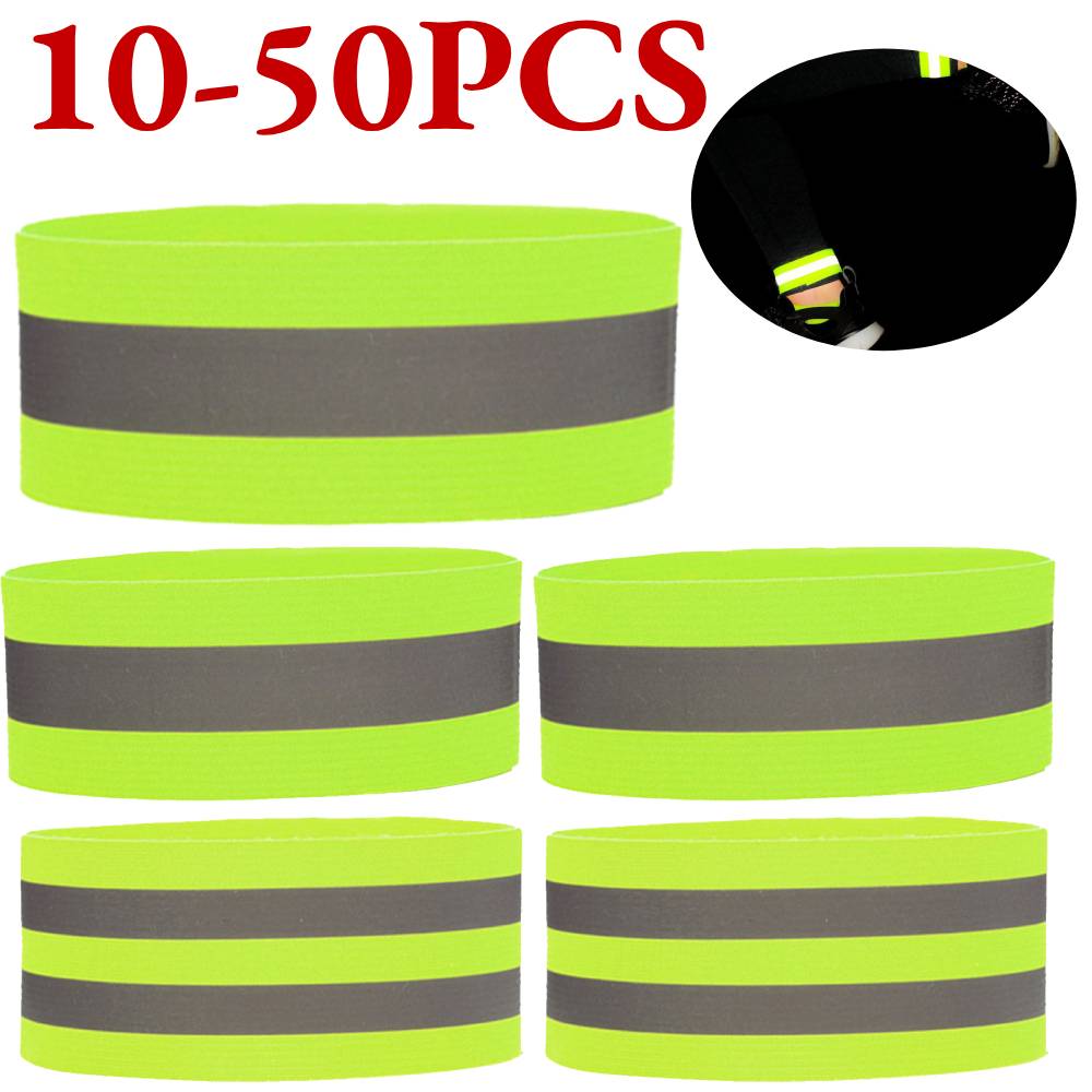 Reflective Arm Bands for Safety Elastic Armband Wristband Ankle Leg Straps Safety Reflector Tape for Night Walking Cycling